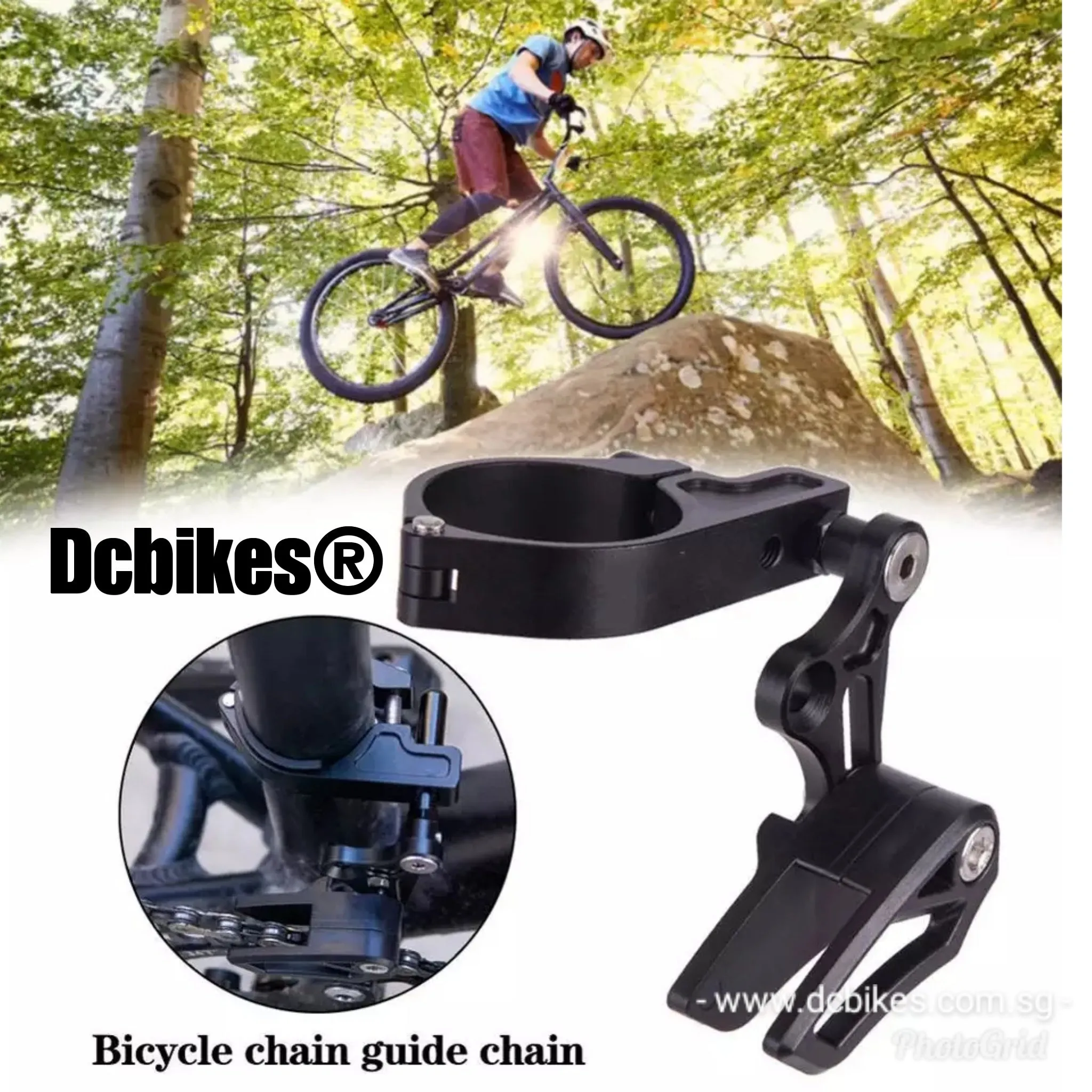 MTB Single Speed Seat Tube Clamp Assembly Universal Chain Guide