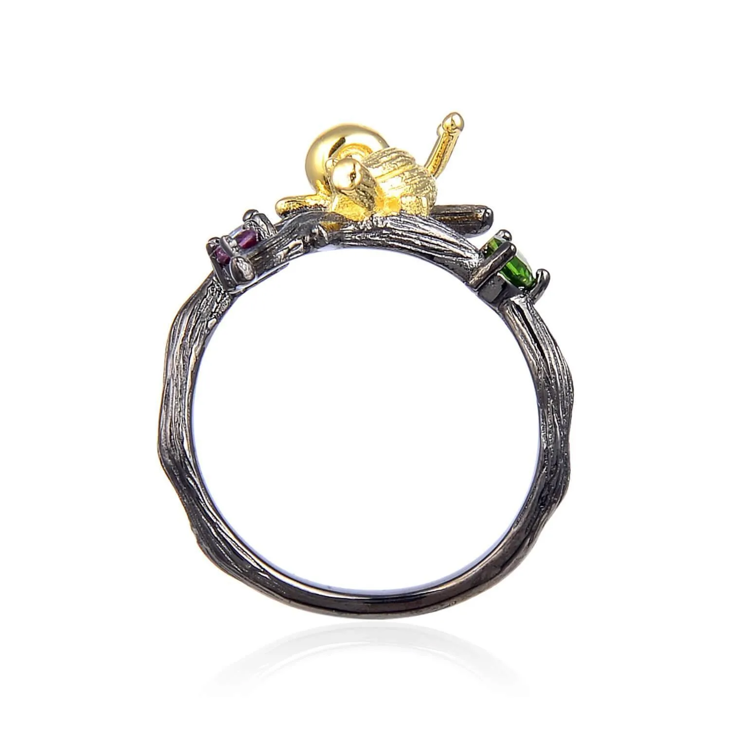 Multi Color Snail and Bird Fashion Ring