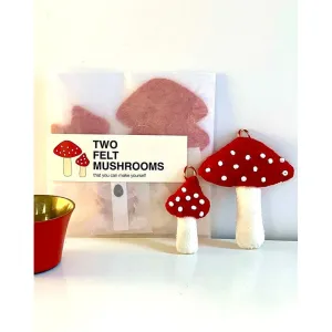 Mushroom Ornament Wool Felt Kit