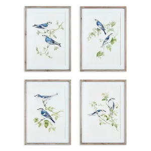 NAPA Home & Garden, BLUE BIRDS PRINTS, SET OF 4,N3NH35