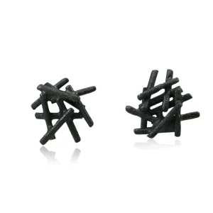 Nest Earrings Black