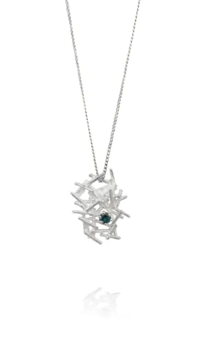 Nest Necklace Silver with London Blue Topaz