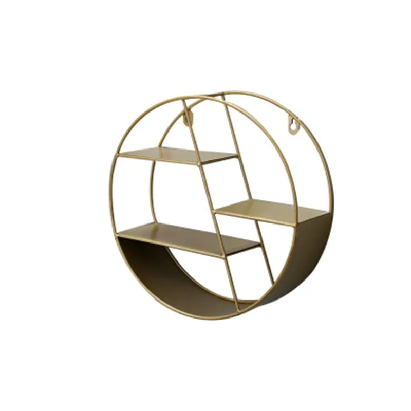 Nordic Style Metal Decorative Shelf round Hexagon