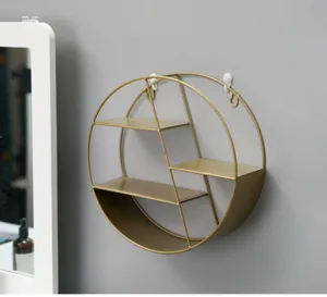 Nordic Style Metal Decorative Shelf round Hexagon