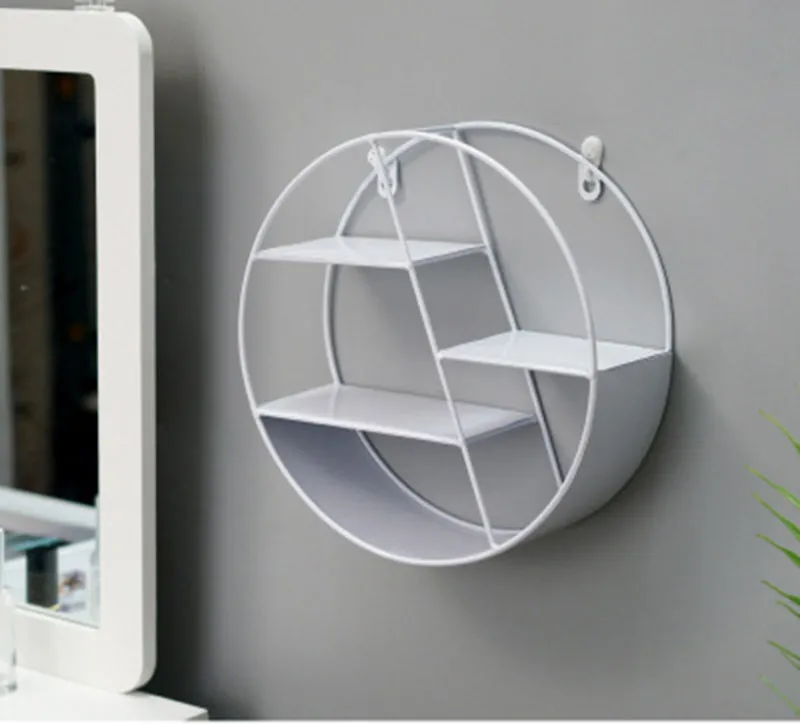 Nordic Style Metal Decorative Shelf round Hexagon