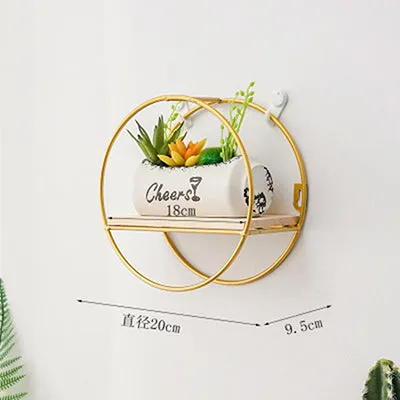 Nordic Style Metal Decorative Shelf round Hexagon