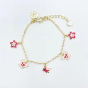 Out with Nature Enamel Bracelet  - Pink