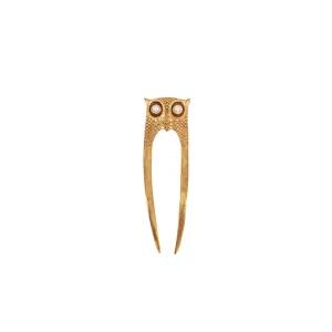 Owl Hair Pin in Bronze