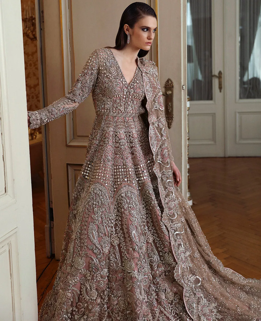 Pakistani Bridal Dress in Classic Gown Dupatta Style