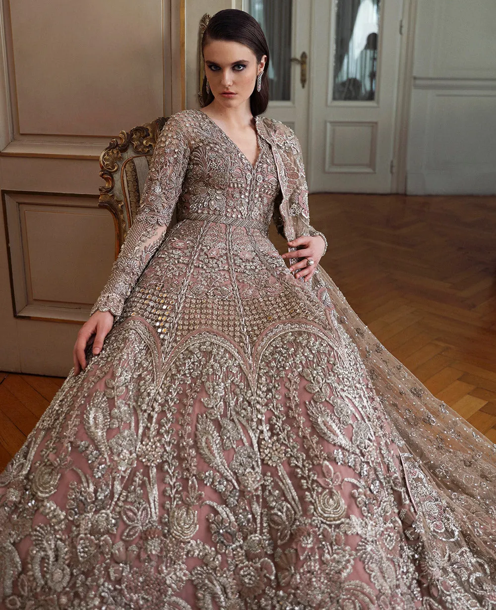 Pakistani Bridal Dress in Classic Gown Dupatta Style