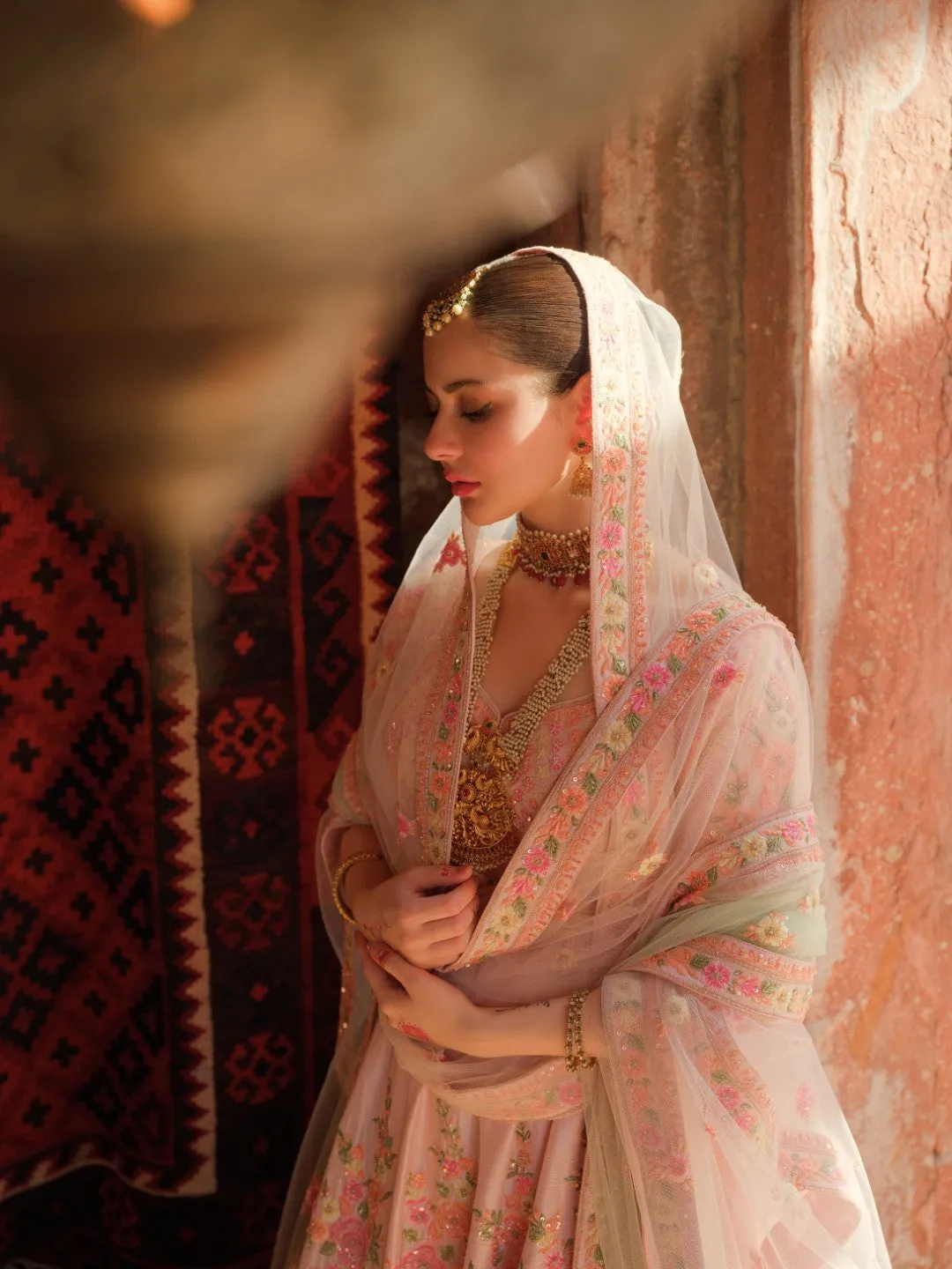 Pakistani Bridal Dress in Floral Lehenga Choli Style