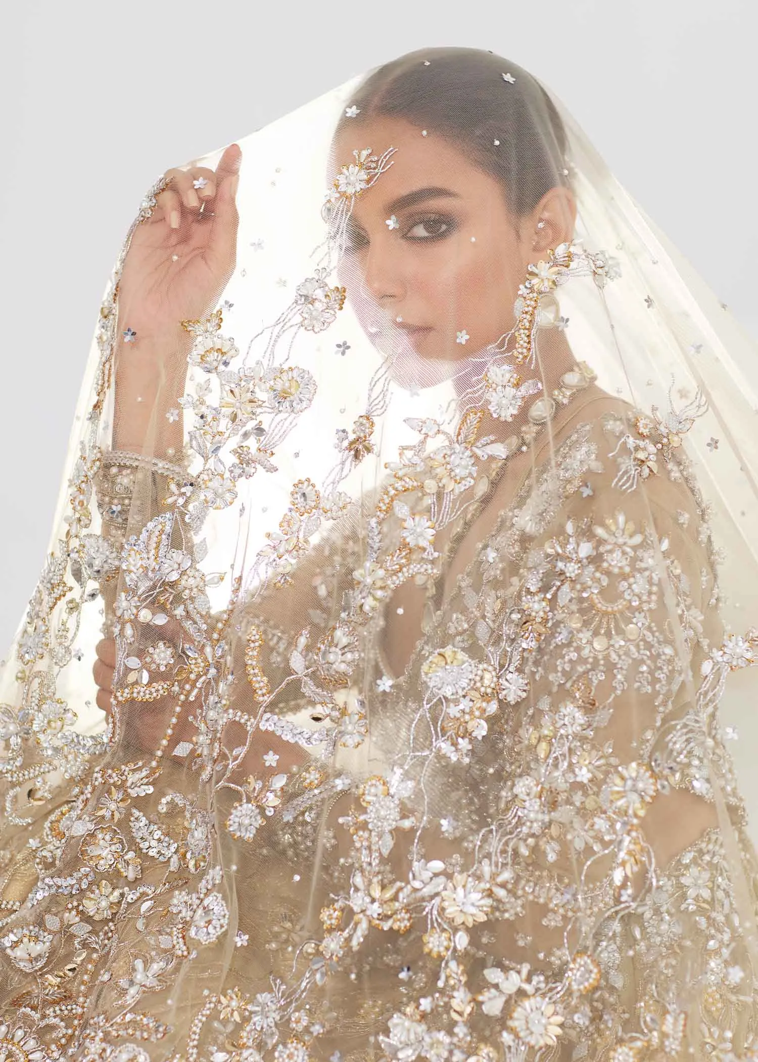 Pakistani Bridal Dress in Pishwas Frock Lehenga Style
