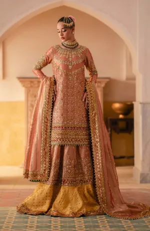 Pakistani Bridal Dress in Tissue Kameez Lehenga Style