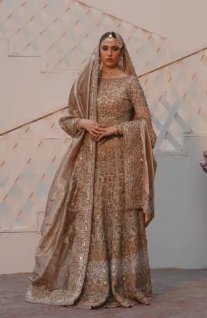 Pakistani Bridal Outfit in Net Choli and Lehenga Style