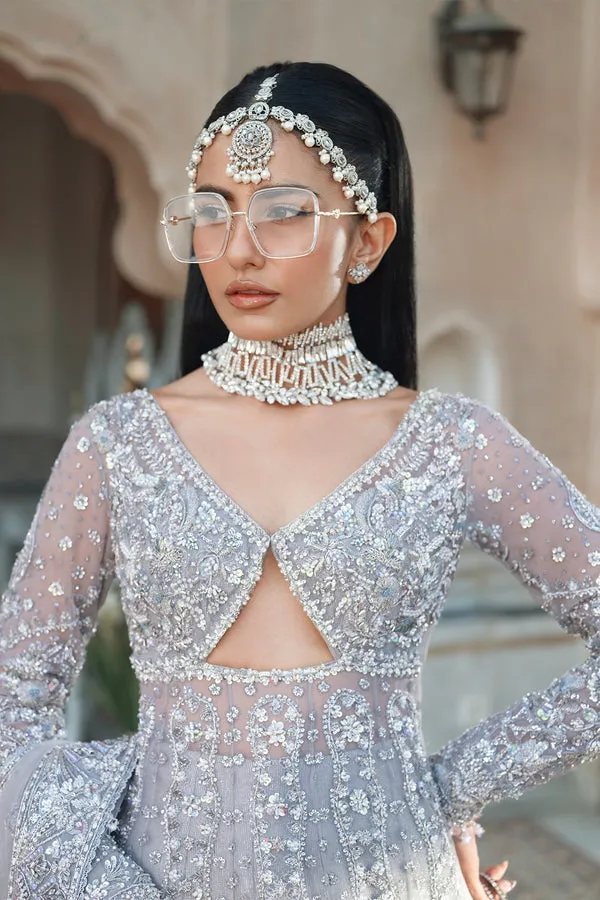 Pakistani Bridal Walima Dress in Gown Lehenga Style