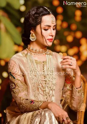 Pakistani Gharara with Kameez for Nikkah Bride #BS507