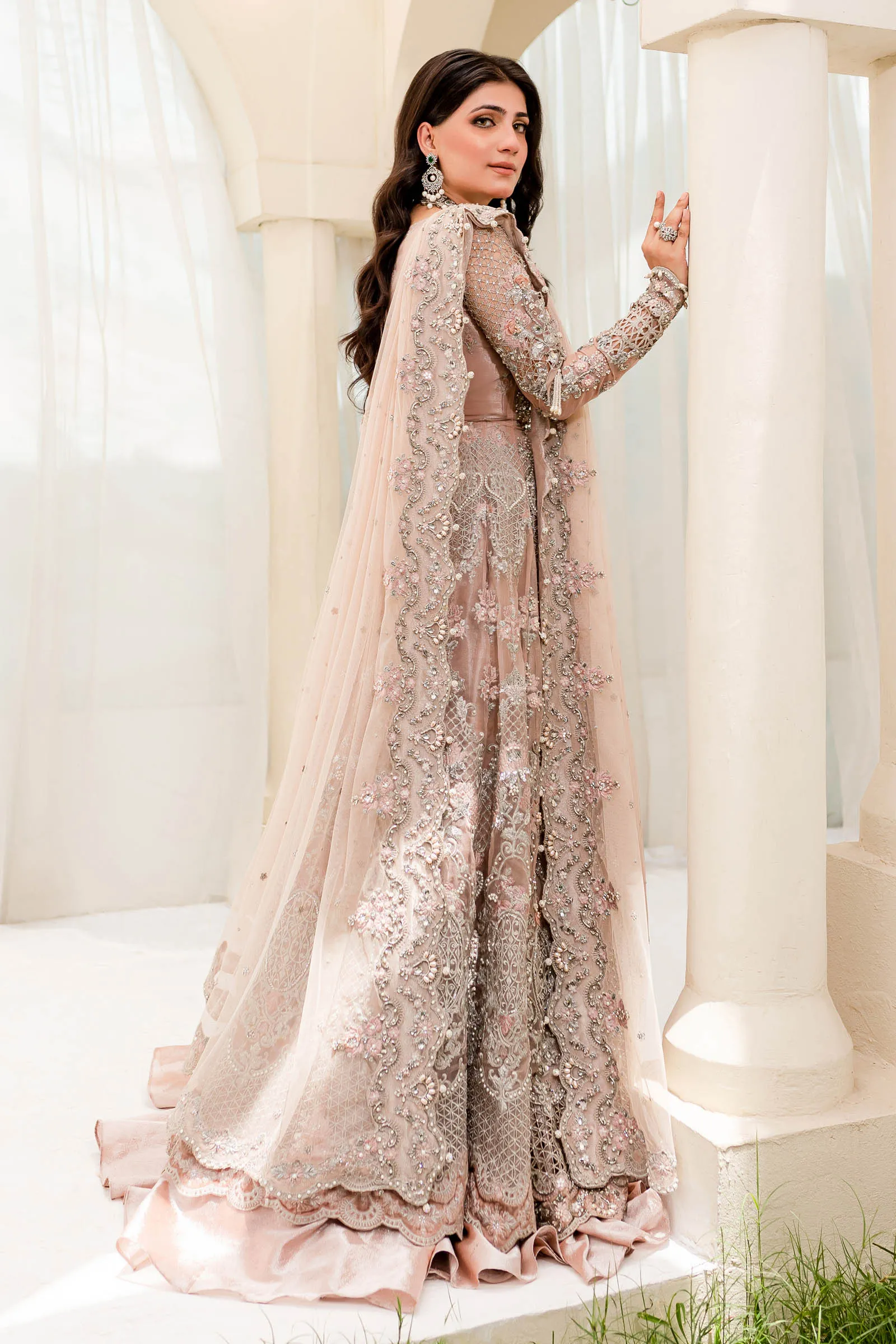 Pakistani Gown with Custom Made Bridal Lehenga for Brides