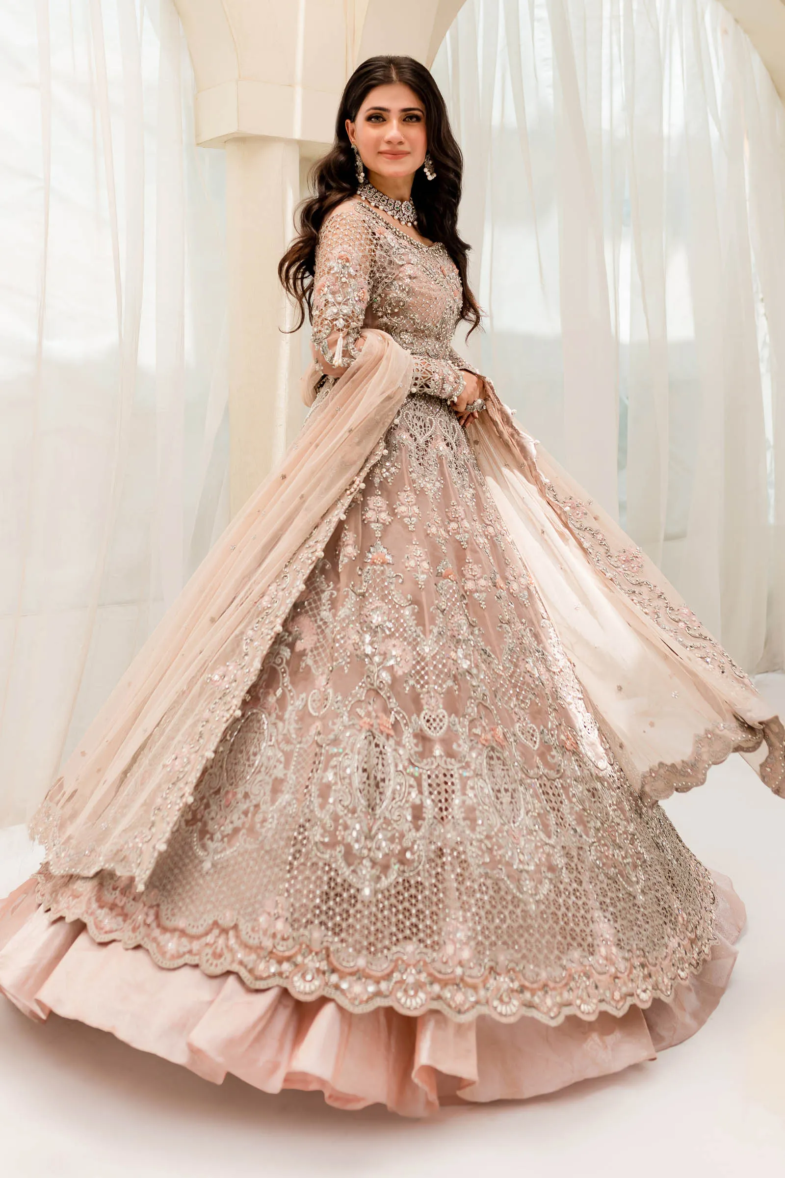 Pakistani Gown with Custom Made Bridal Lehenga for Brides