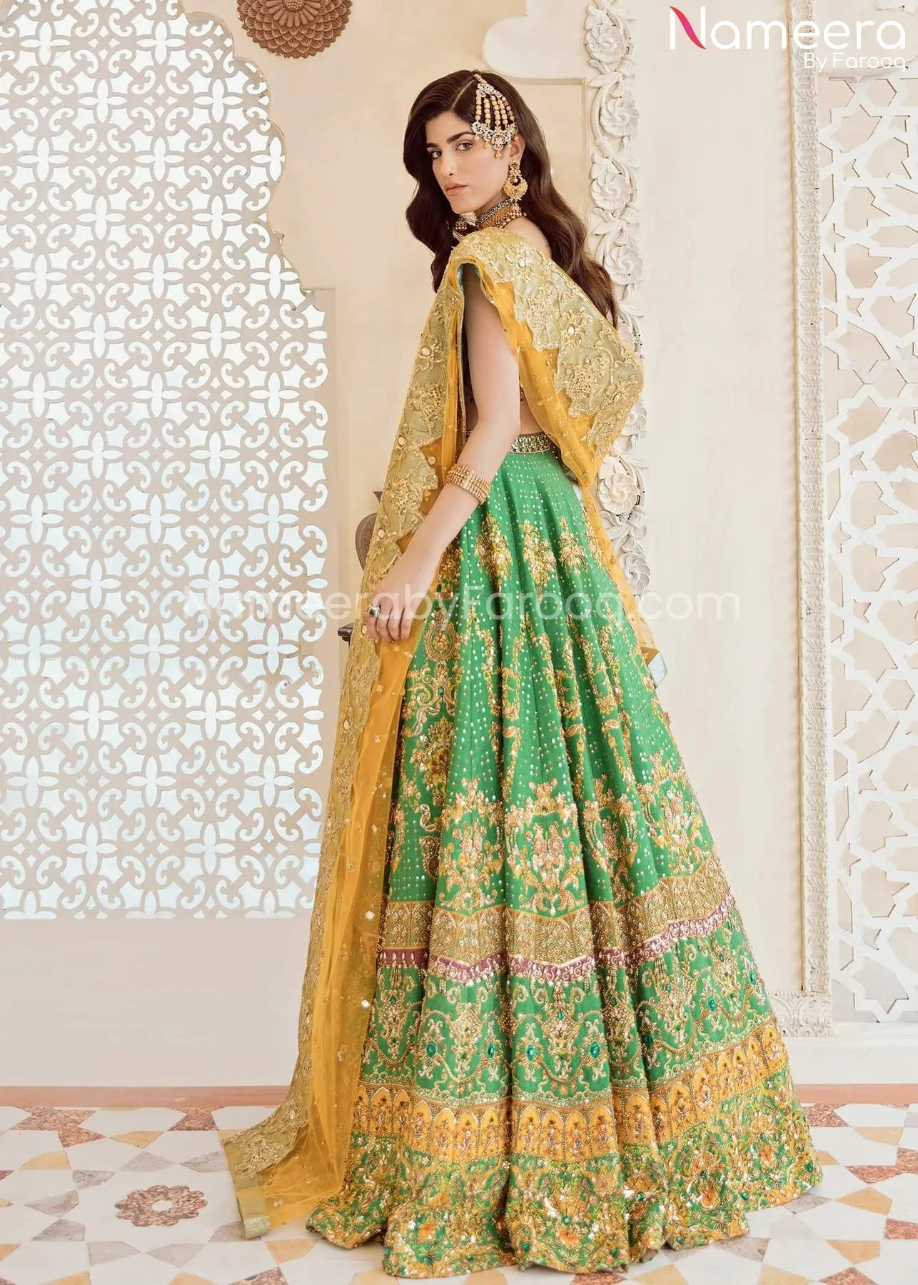 Pakistani Latest Lehenga Dress Online in Yellow #WN12