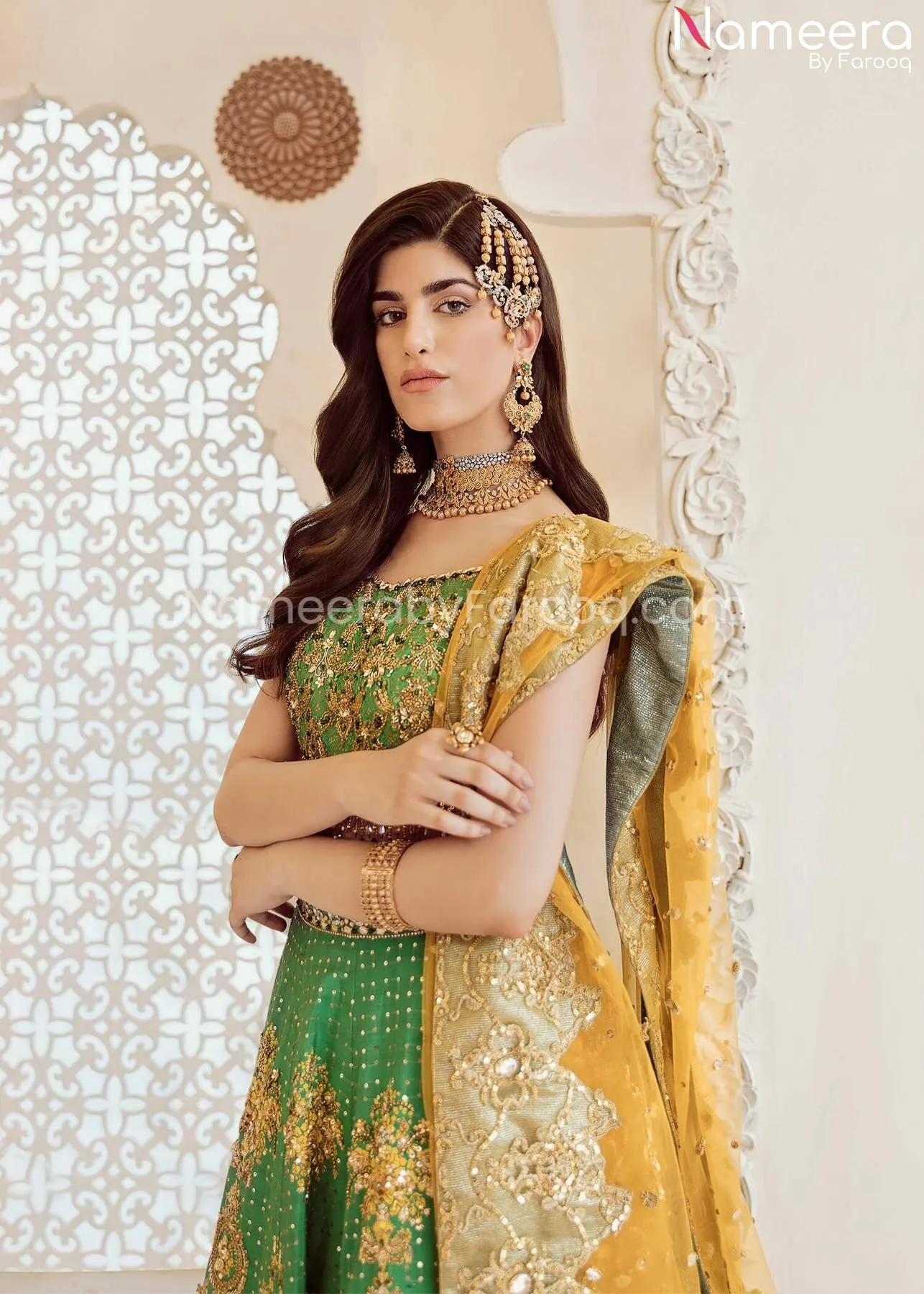 Pakistani Latest Lehenga Dress Online in Yellow #WN12