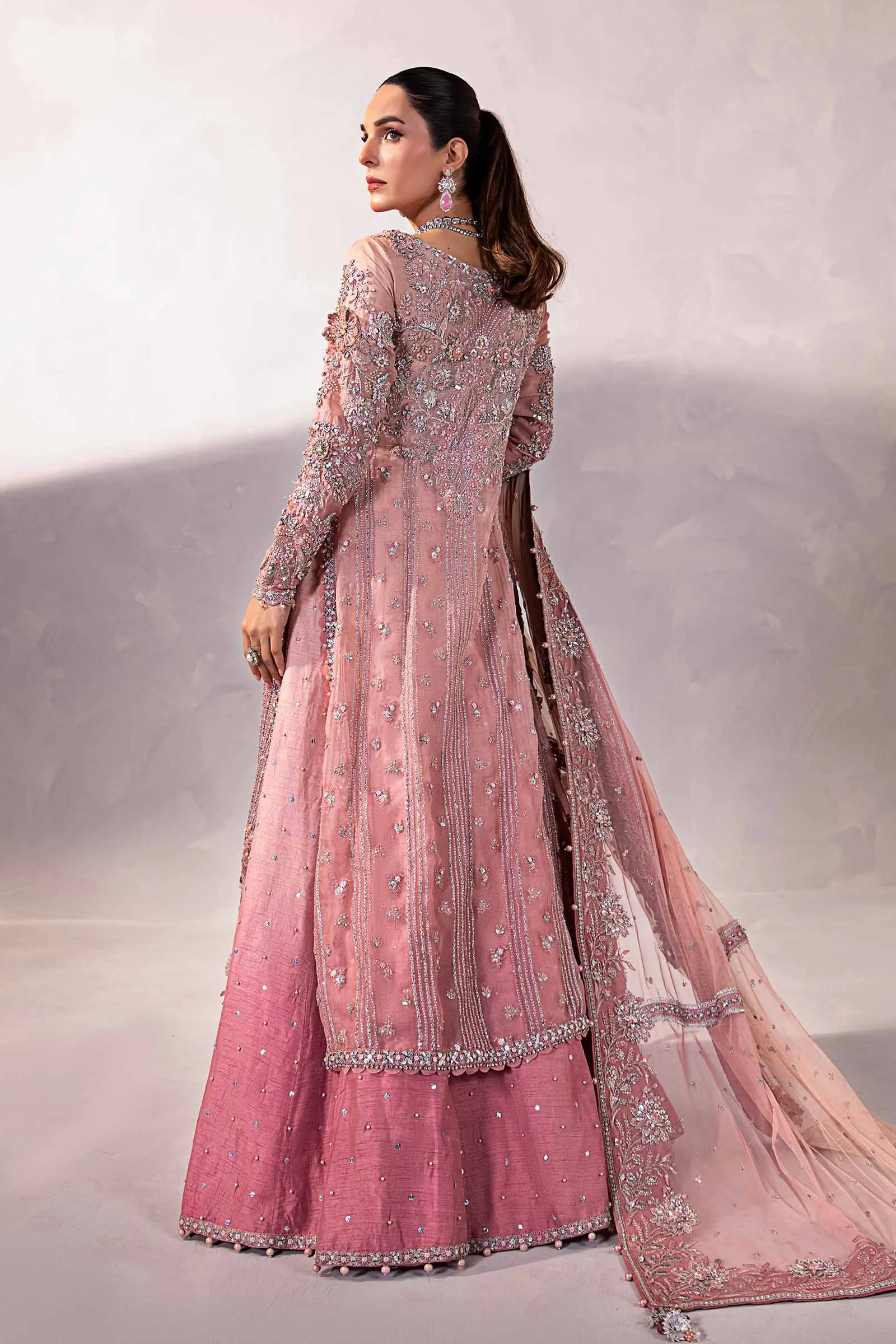 Pakistani Wedding Dress in A-line Kameez Lehenga Style