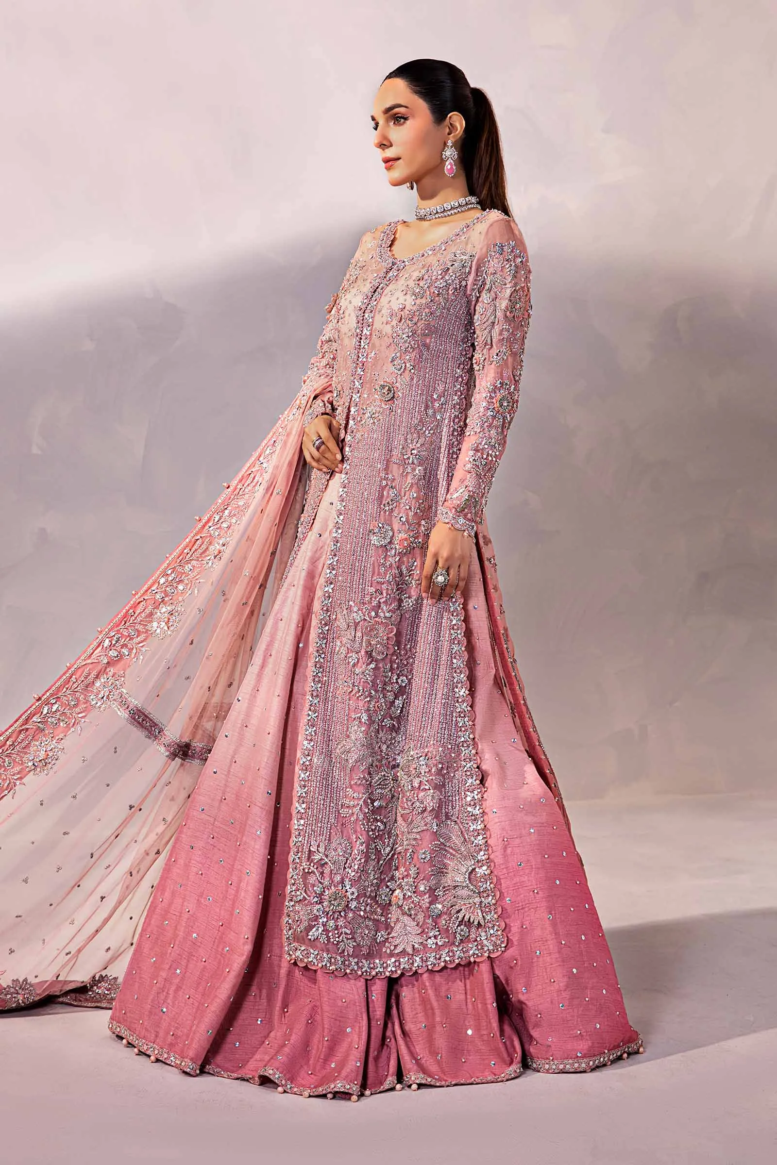 Pakistani Wedding Dress in A-line Kameez Lehenga Style