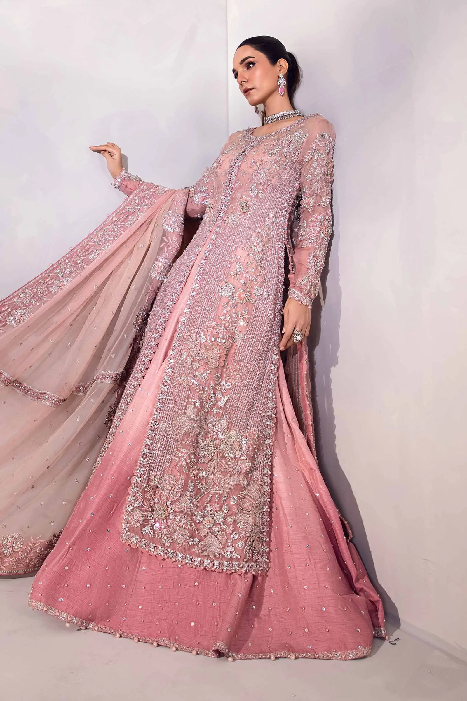 Pakistani Wedding Dress in A-line Kameez Lehenga Style