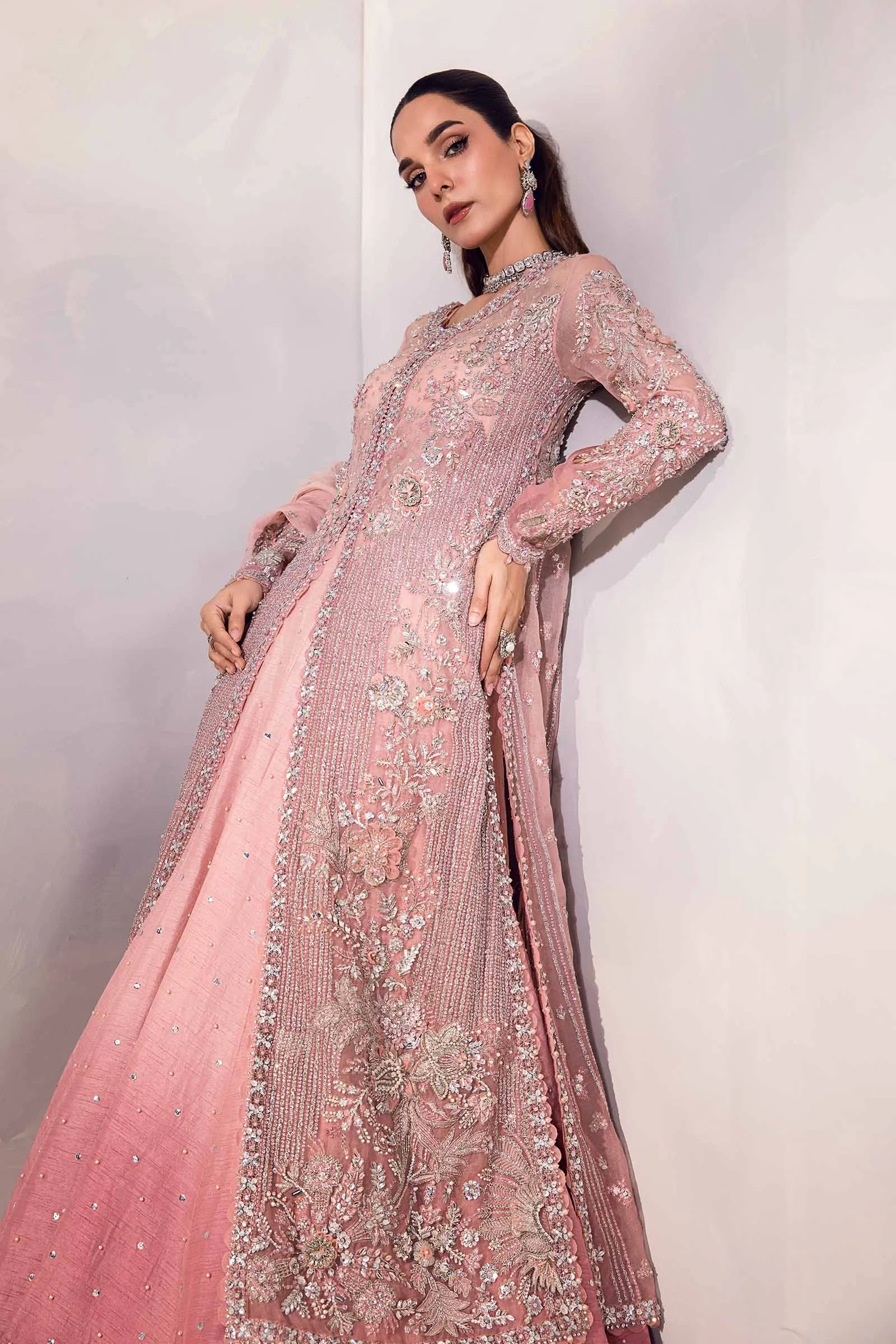 Pakistani Wedding Dress in A-line Kameez Lehenga Style