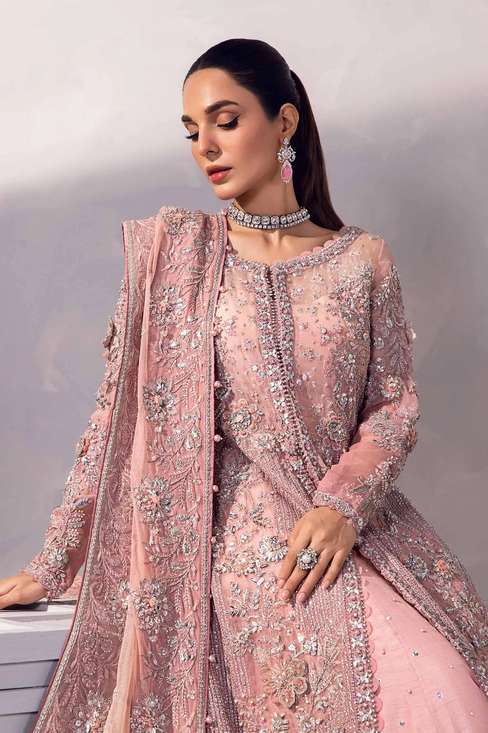 Pakistani Wedding Dress in A-line Kameez Lehenga Style