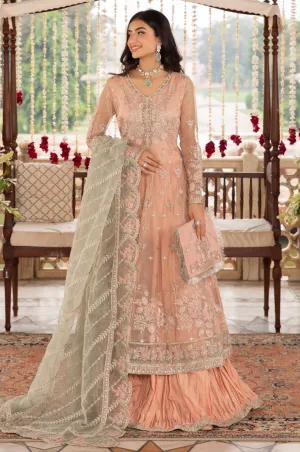 Pakistani Wedding Dress in Pink Lehenga and Frock Style
