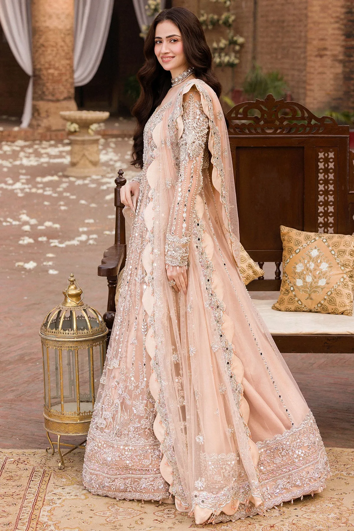 Pakistani Wedding Dress in Pishwas Frock Lehenga Style