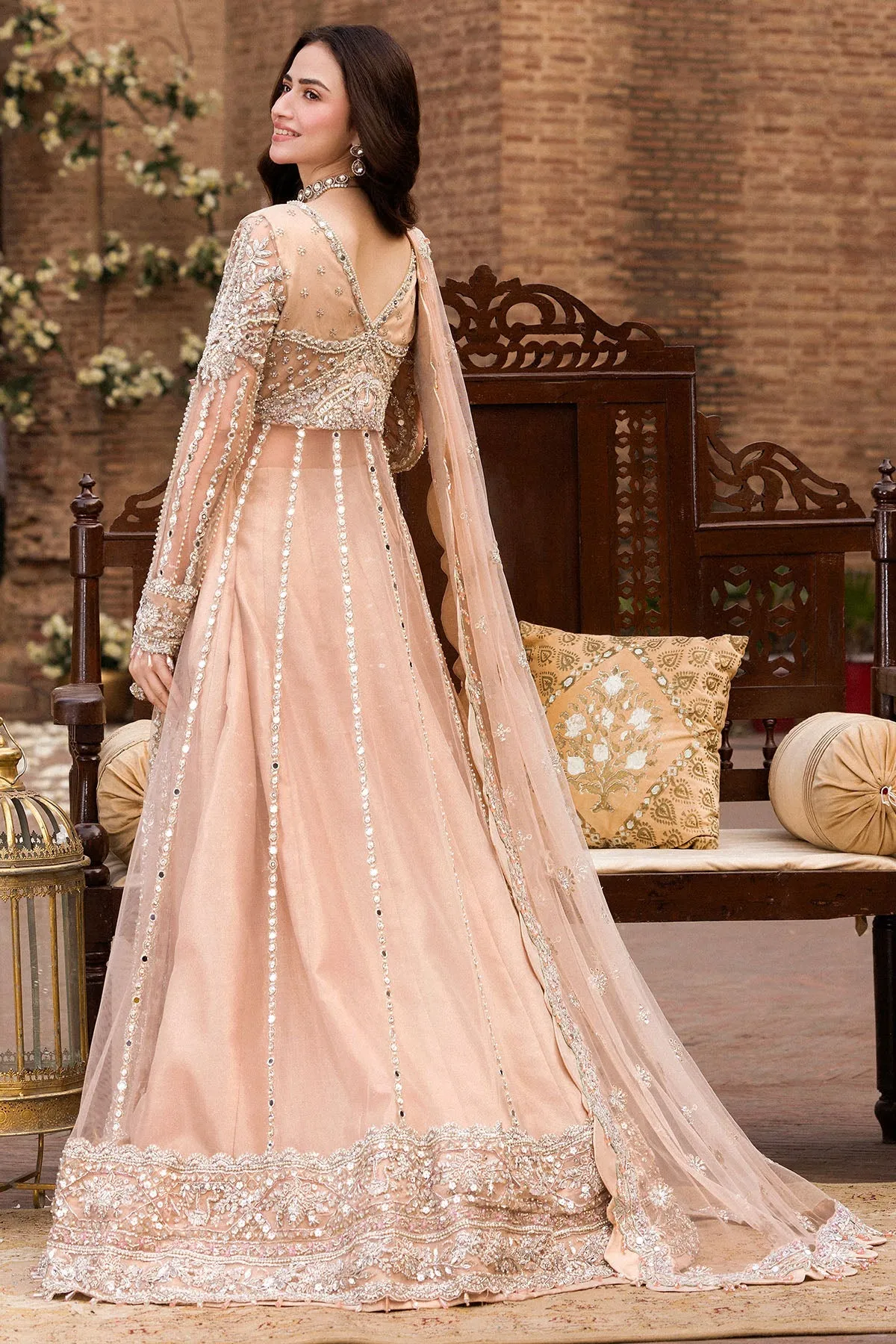 Pakistani Wedding Dress in Pishwas Frock Lehenga Style