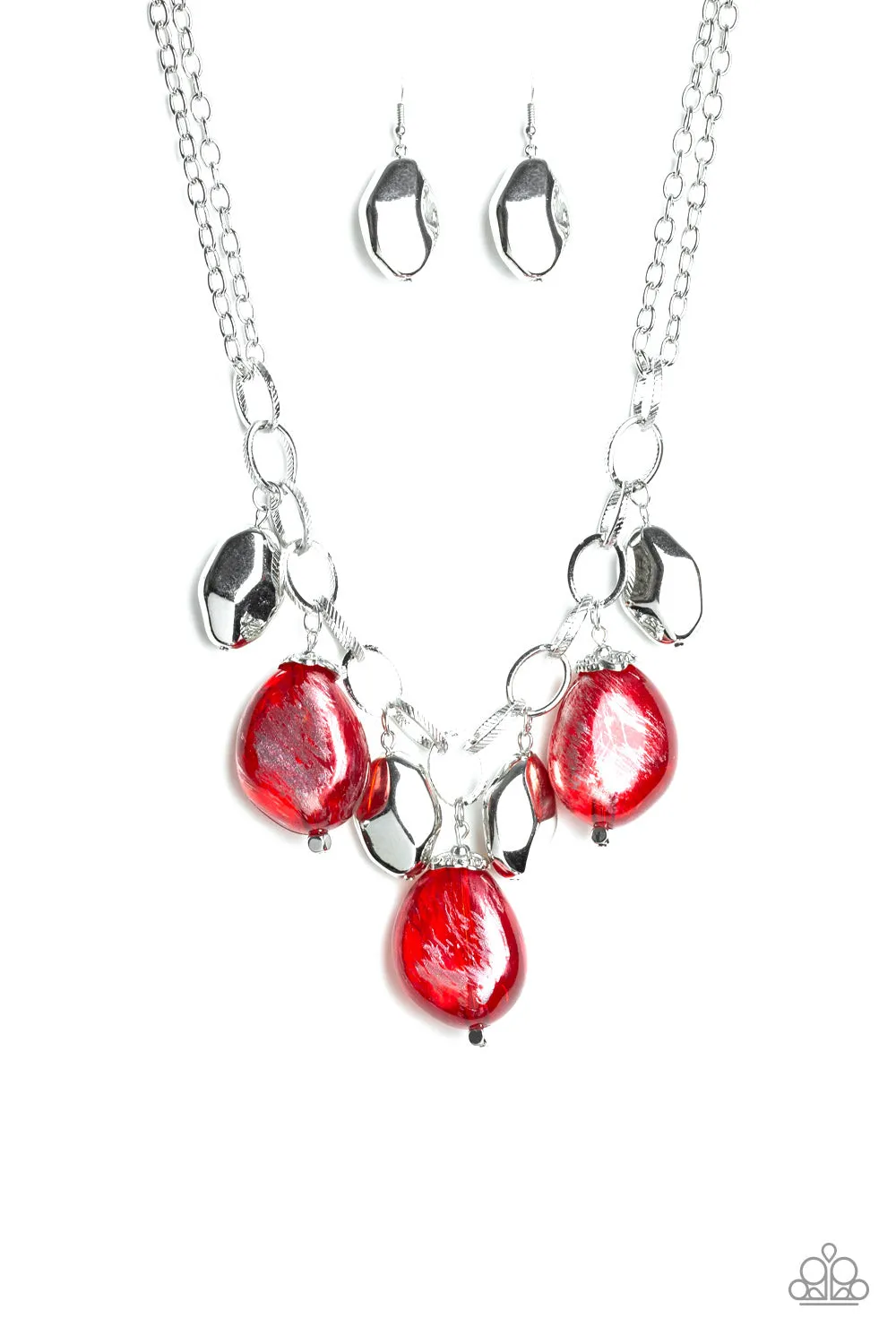 Paparazzi - Looking Glass Glamorous - Red necklace