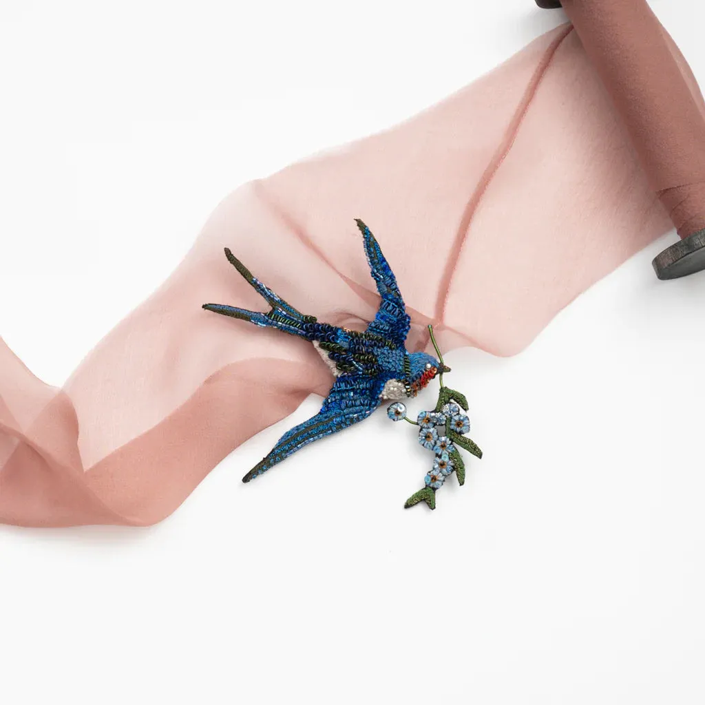 Peace Swallow Big Brooch Pin