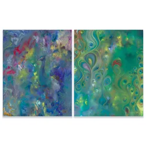 Peacock Splendor Ornament of the Spirit (Diptych - Set of 2)