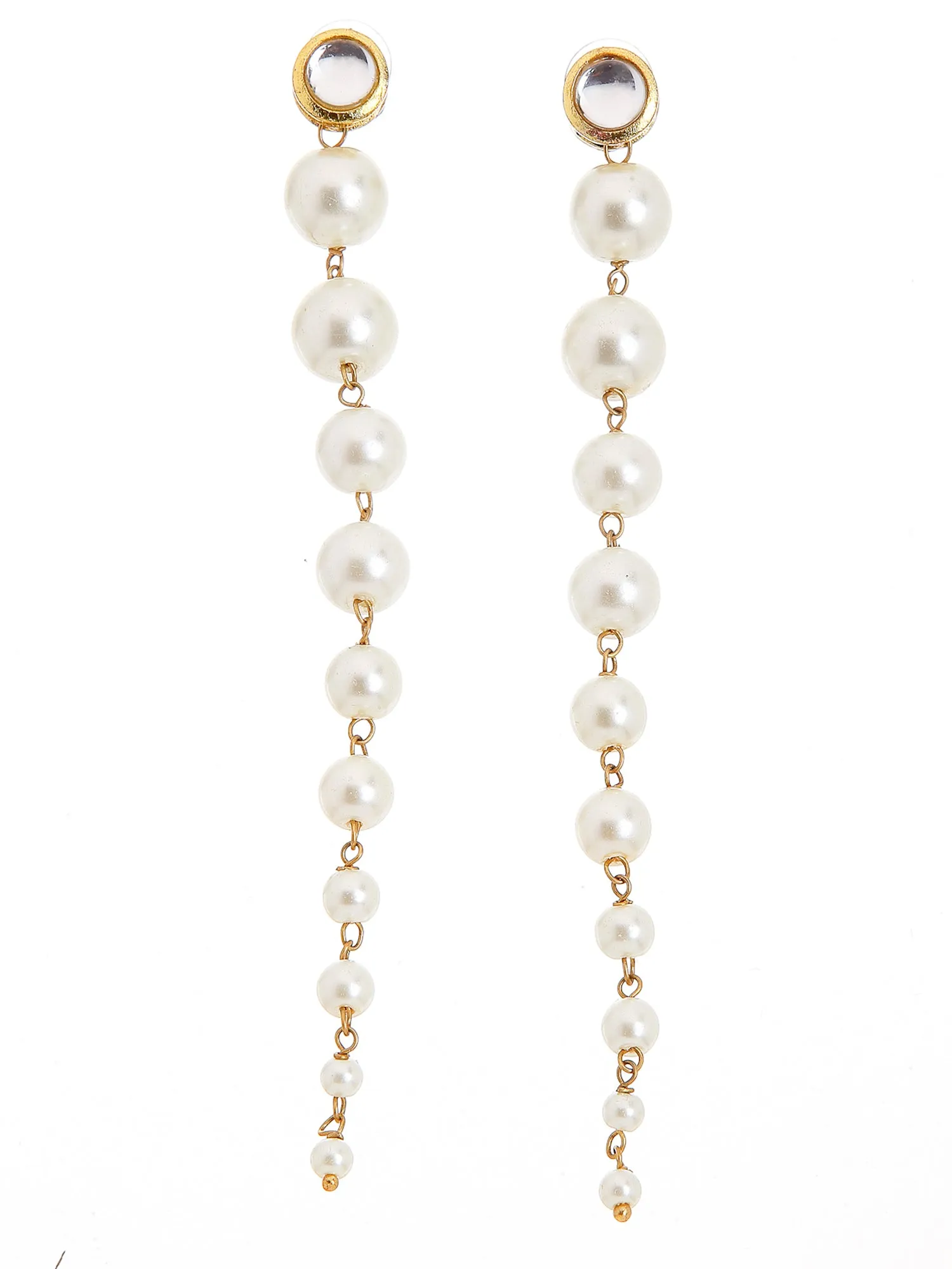 Pearl Gold Plated Dangler Earrings