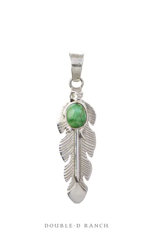 Pendant, Novelty, Feather, Turquoise, Contemporary, 1112