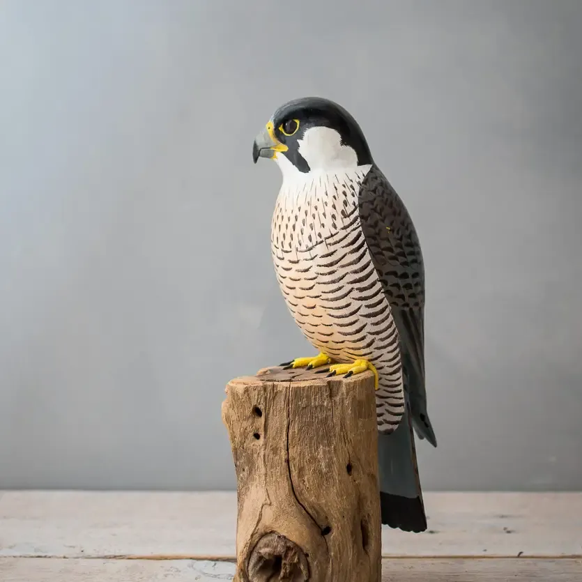 Peregrine Falcon Wooden Carving