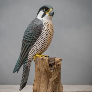Peregrine Falcon Wooden Carving