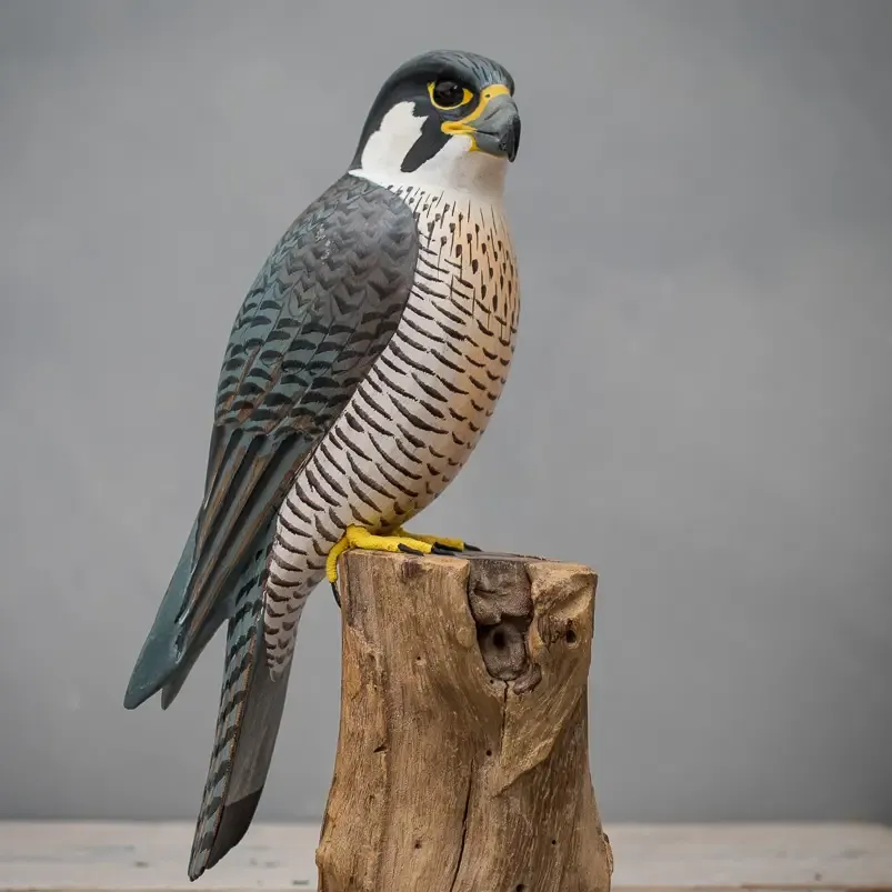 Peregrine Falcon Wooden Carving