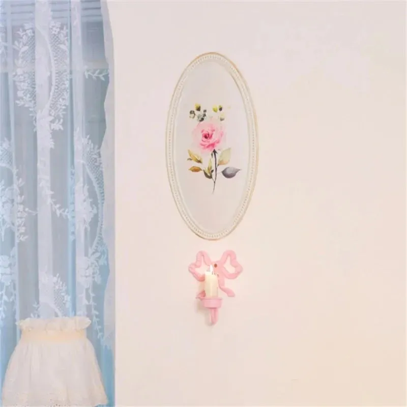 Pink Bow Wall Candlestick Holder
