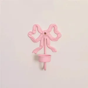 Pink Bow Wall Candlestick Holder