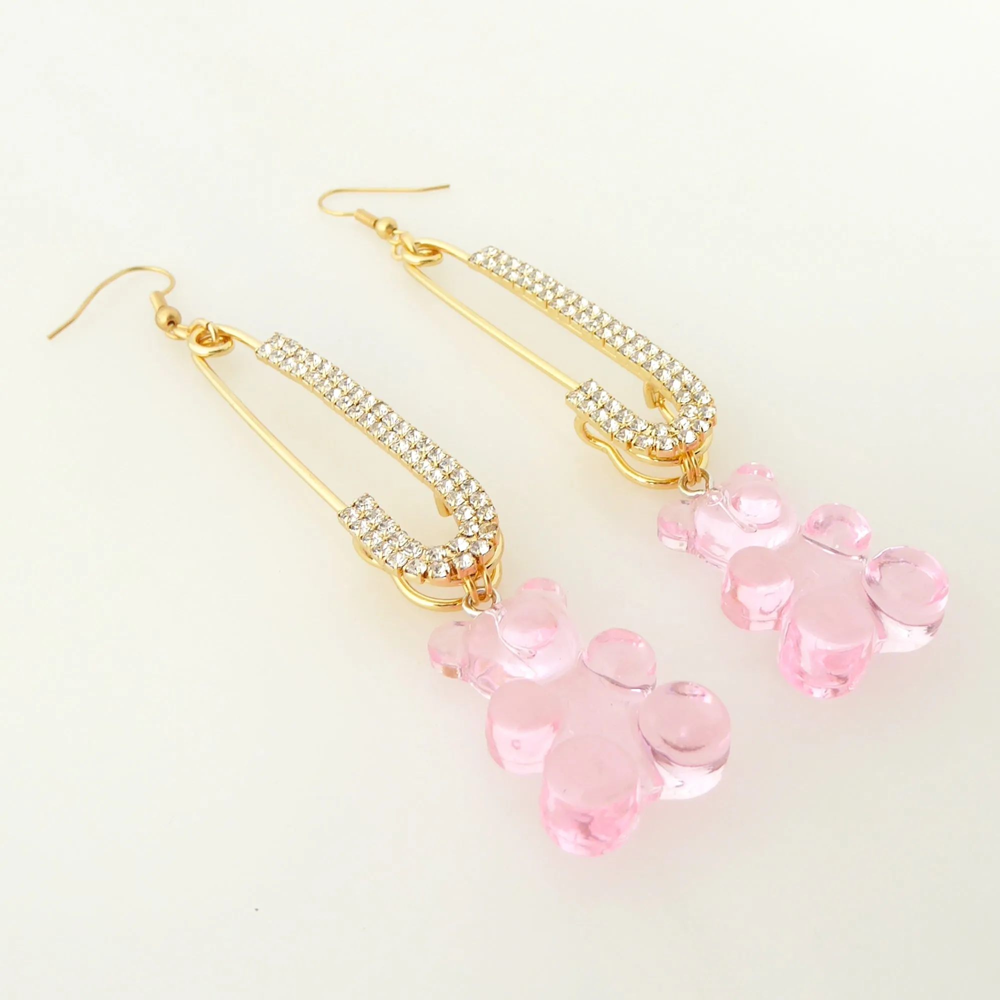 Pink gummy bear earrings