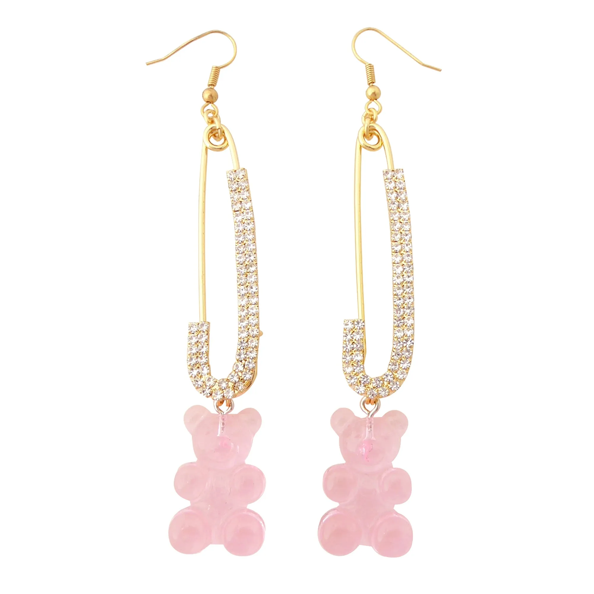 Pink gummy bear earrings