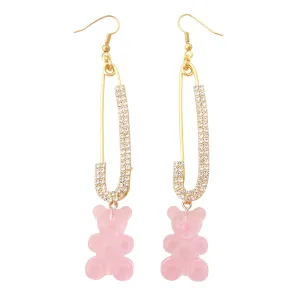 Pink gummy bear earrings