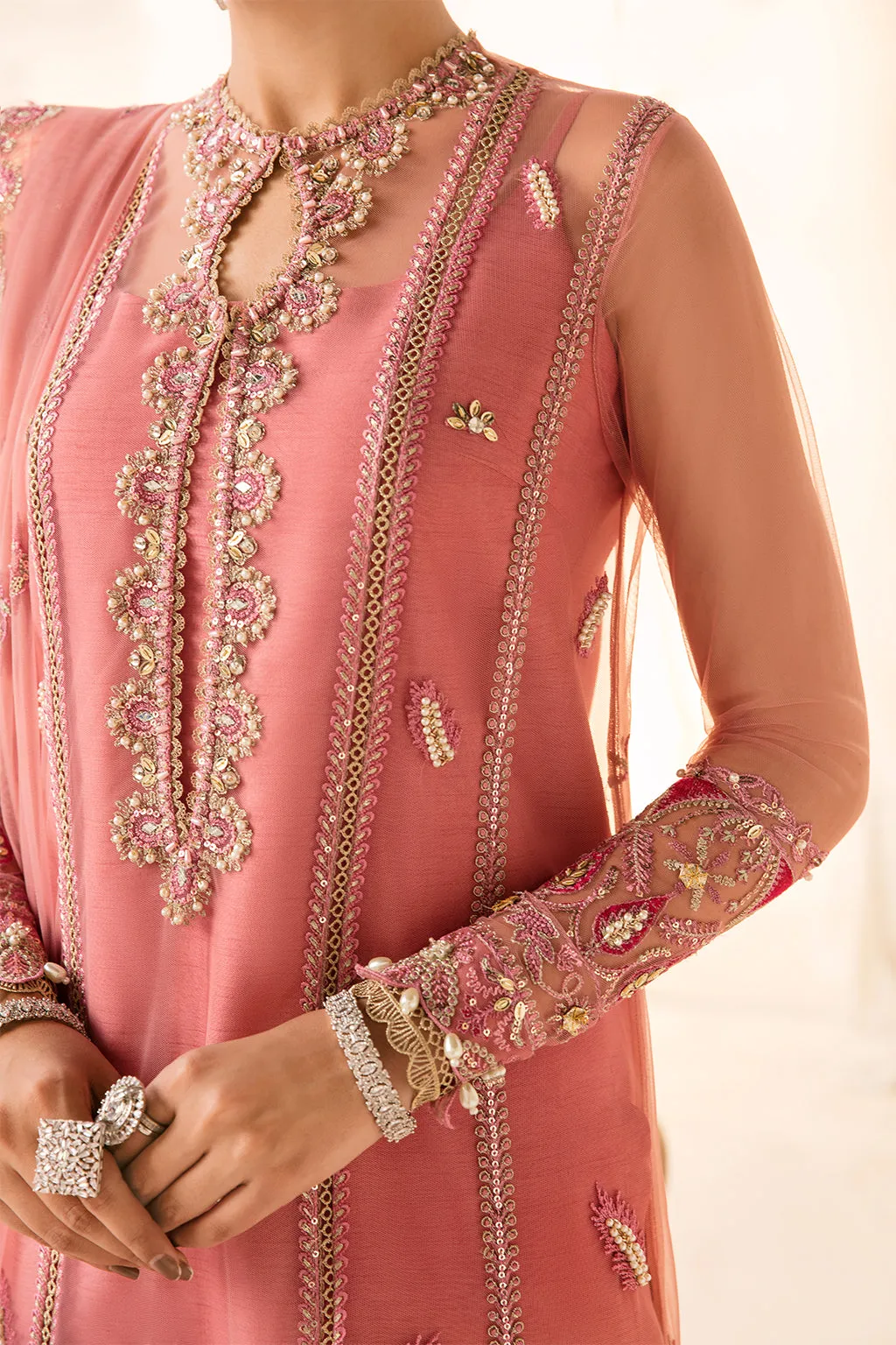 Pink Pakistani Dress in Kameez Trouser Style #PS927