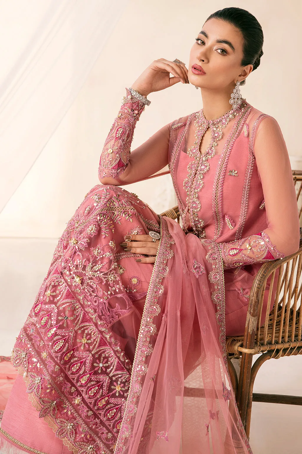 Pink Pakistani Dress in Kameez Trouser Style #PS927