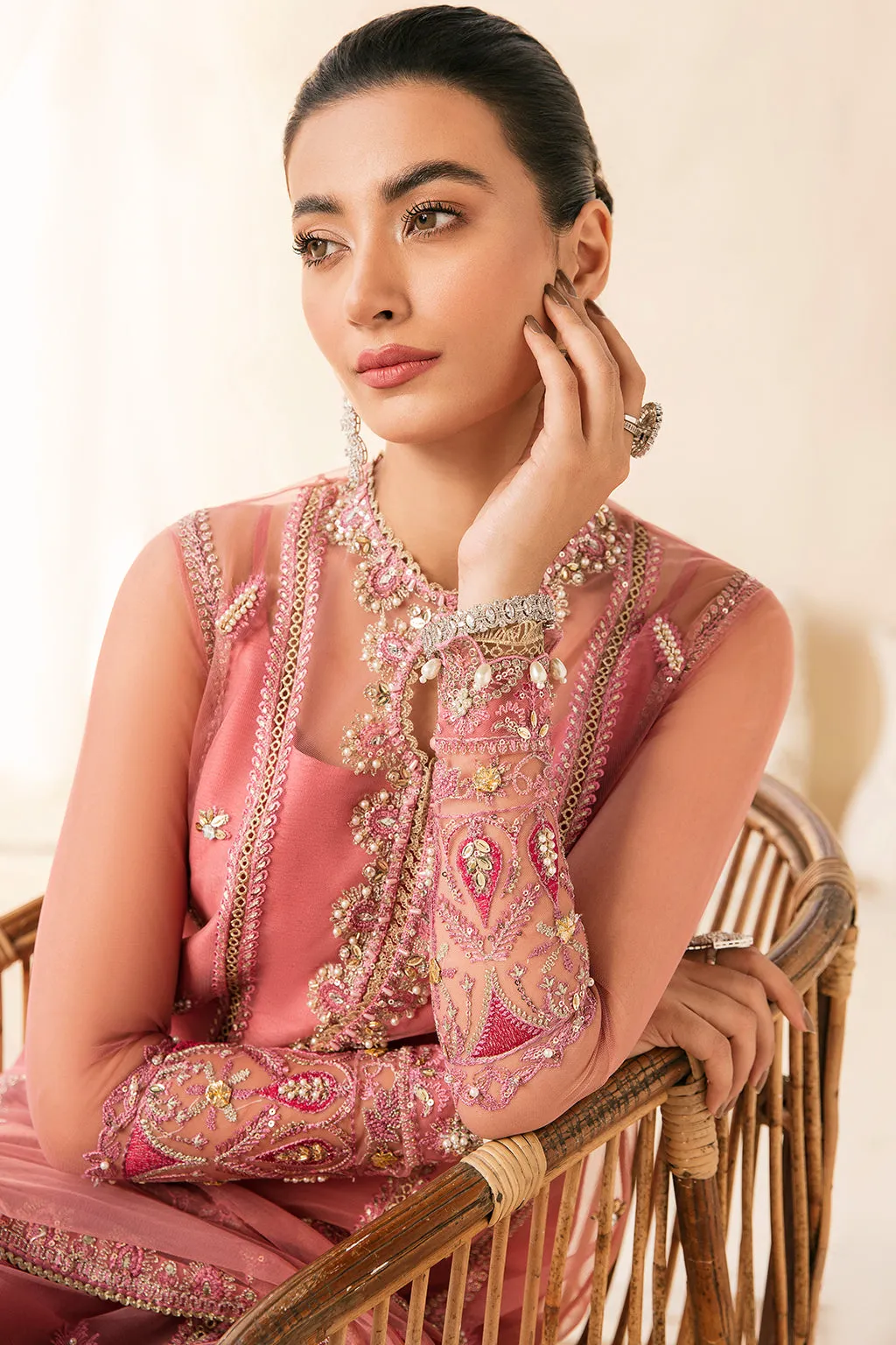 Pink Pakistani Dress in Kameez Trouser Style #PS927