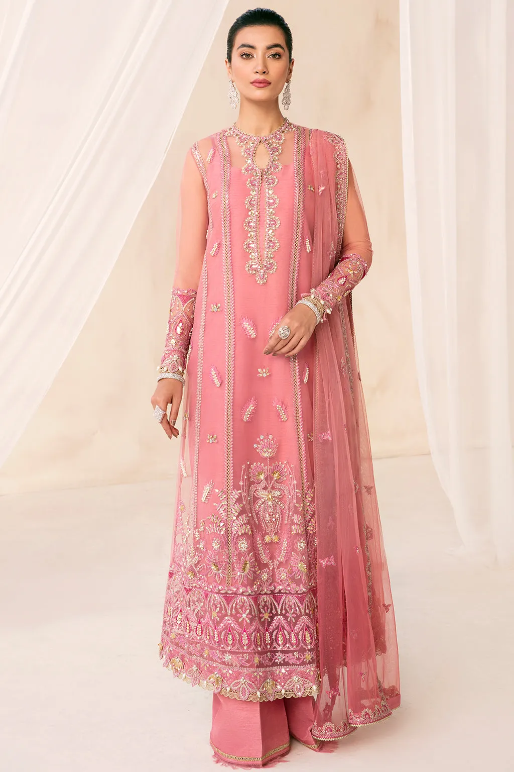 Pink Pakistani Dress in Kameez Trouser Style #PS927