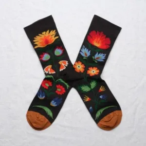 Polka Bouquet in Faux Noir Socks